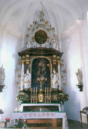 Tetín - oltář kostela sv. Ludmily